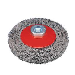 1033866 - Kegelbürste gewellt M14 100mm DM 100mm Stahldraht 0,30mm SB